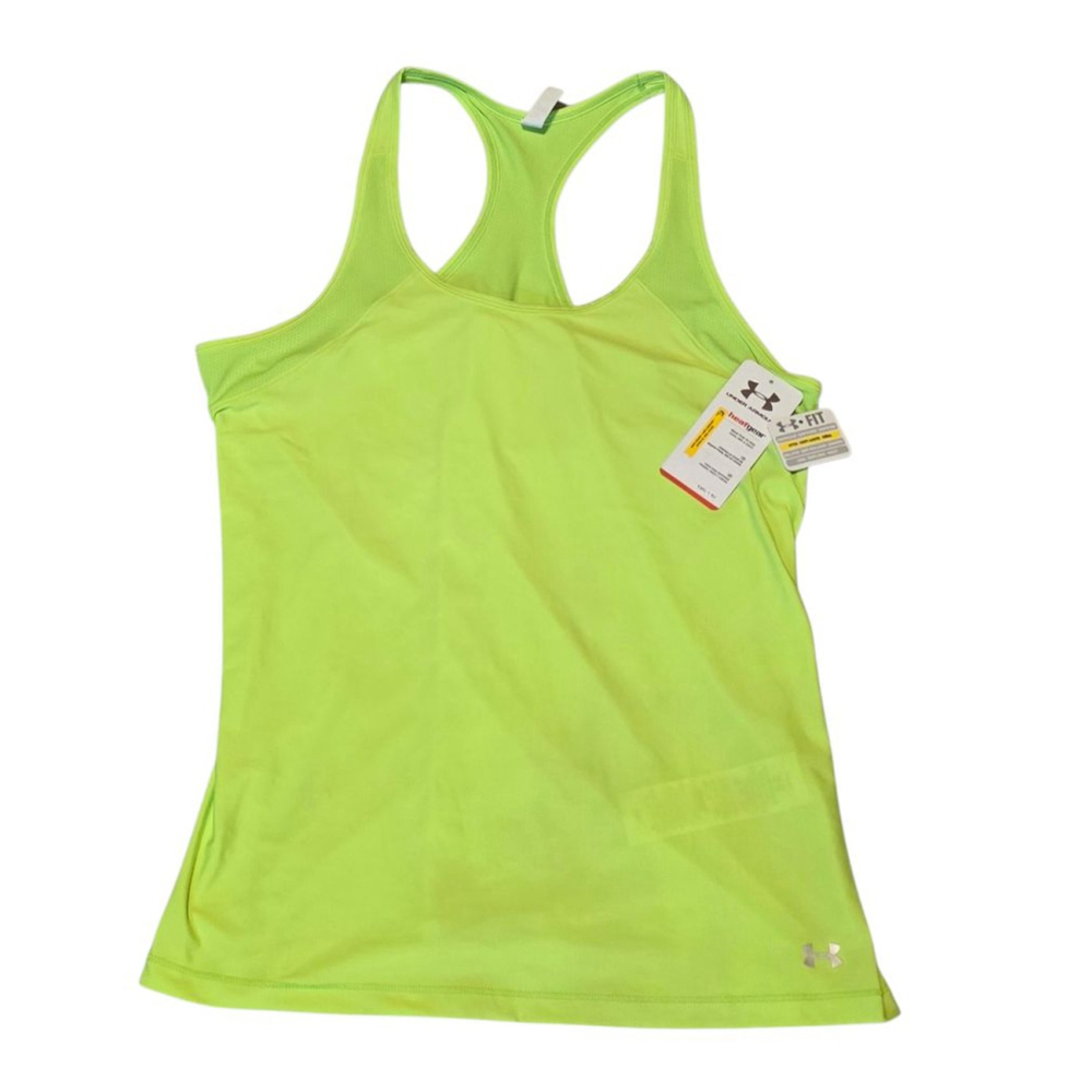 NWT Women's Under Armour Neon Green HeatGear Tank Top XL